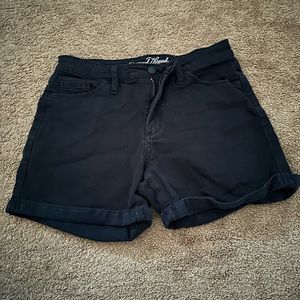 Black jean shorts